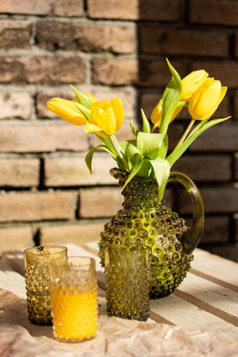 Carafe à Picots Ananas en Cristal Vert Bonsaï - Markhbein