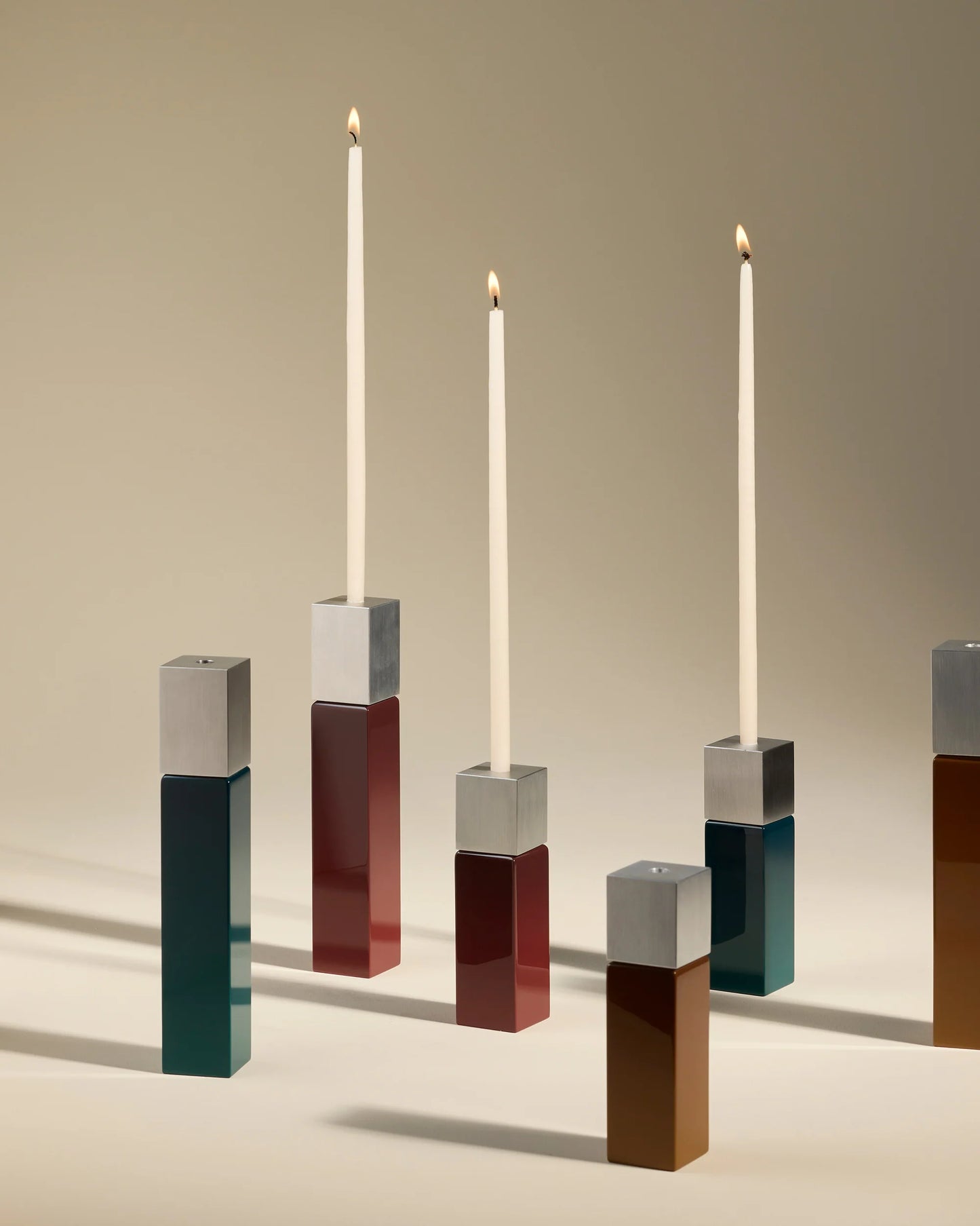 Bougeoir Oscar Bi-Colore Bleu Sarah - Maison Sarah Lavoine