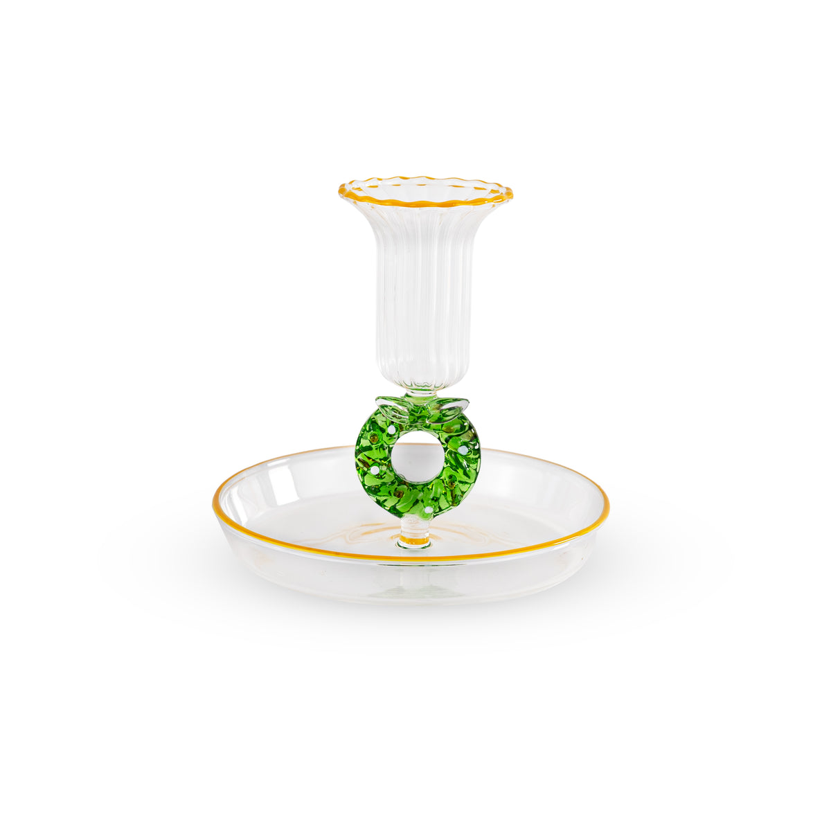 Bougeoir de Noël en Verre avec Soucoupe - WD Lifestyle