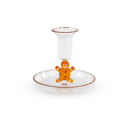 Bougeoir de Noël en Verre avec Soucoupe - WD Lifestyle