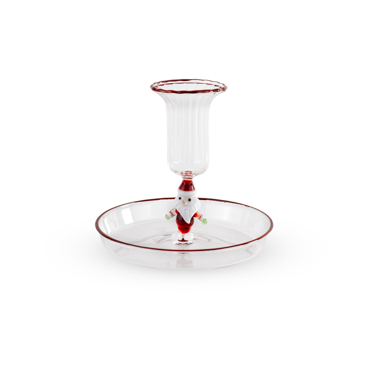 Bougeoir de Noël en Verre avec Soucoupe - WD Lifestyle