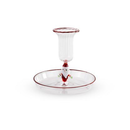 Bougeoir de Noël en Verre avec Soucoupe - WD Lifestyle