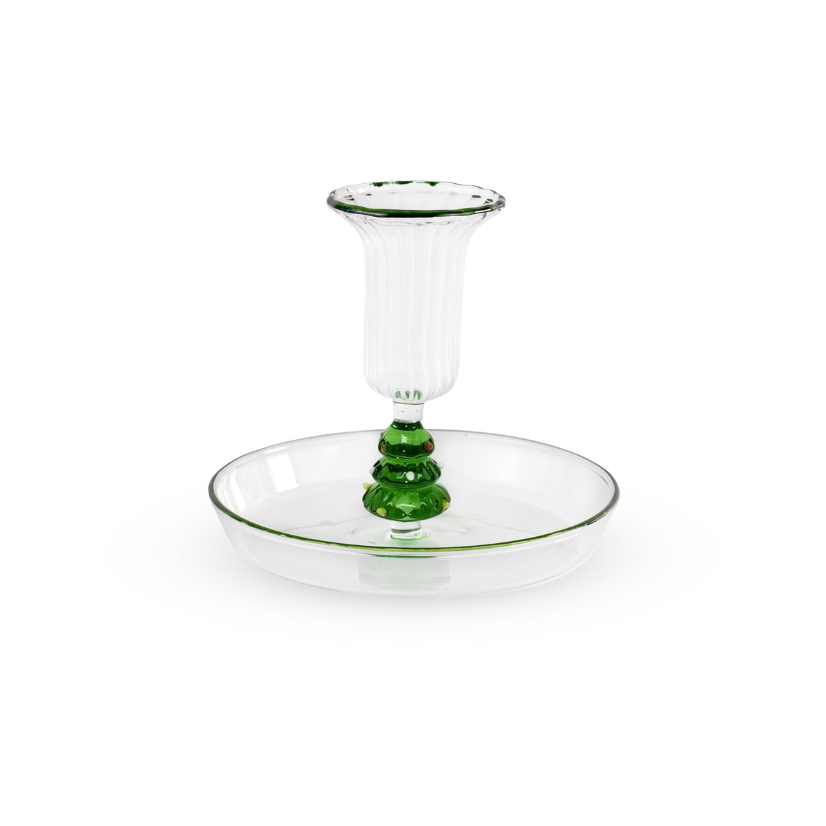 Bougeoir de Noël en Verre avec Soucoupe - WD Lifestyle