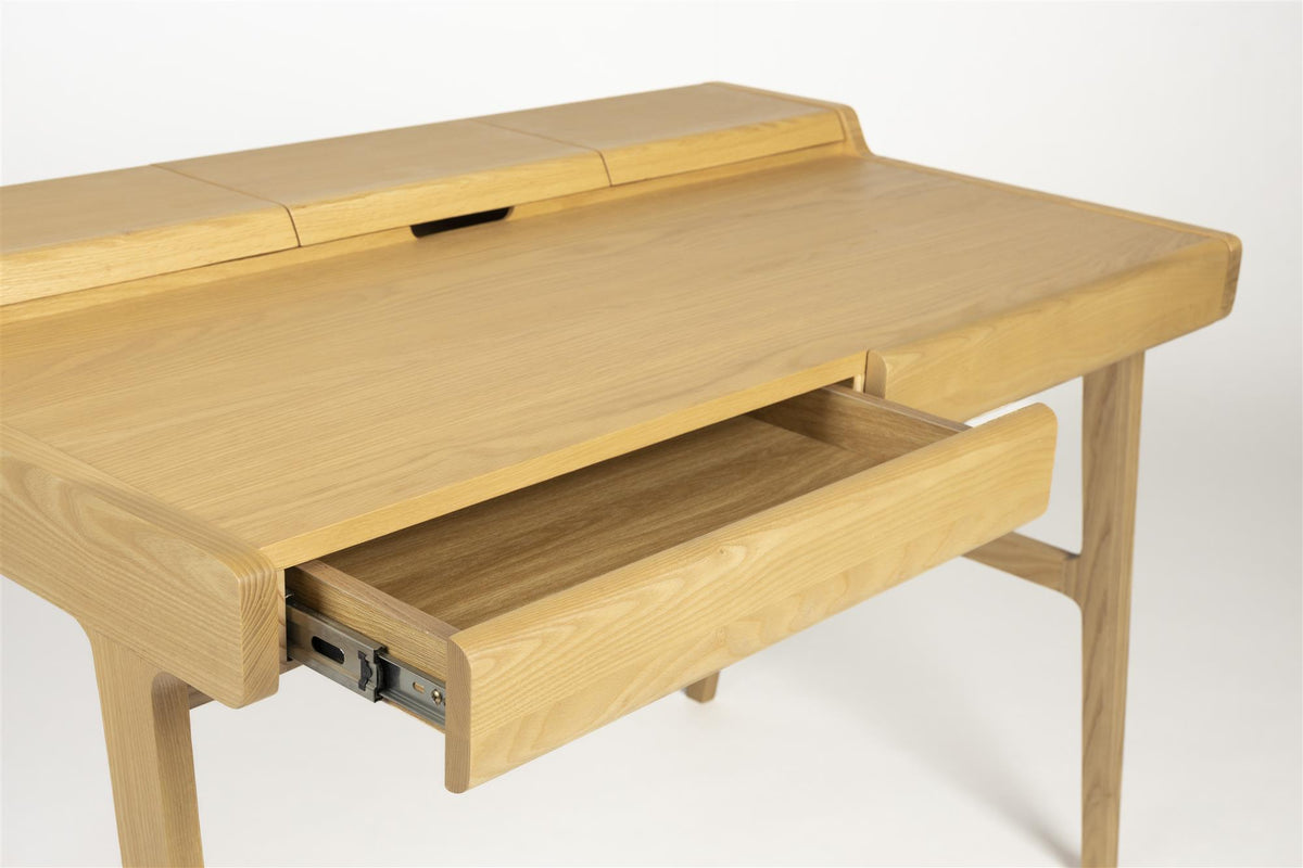 Bureau en Bois d'Hévéa 5 Compartiments - Zuiver