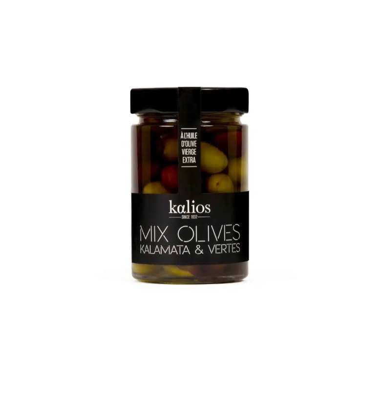 Mix Olives à l'Huile d'Olive Kalamata & Chalkidiki 290g - Kalios