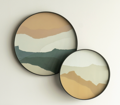 Plateau Rond en Verre Sérigraphié Sabi Wabi D.61 cm - Ethnicraft