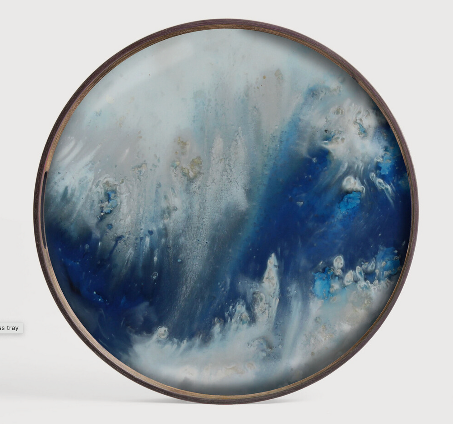 Plateau en Verre Seérigraphié Blue Mist D.48 cm - Ethnicraft