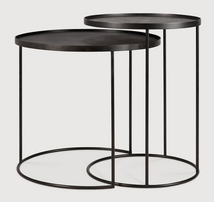 Set de 2 Tables d'Appoint à Plateau en Bois Noir - Ethnicraft