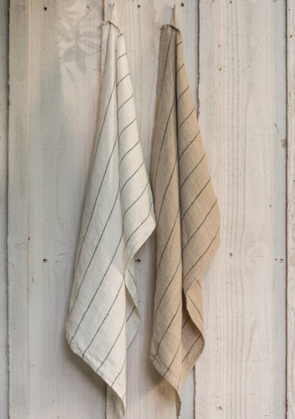 Torchon Calvi II à Rayures en Lin et Coton - Haomy