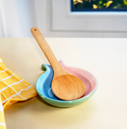 Repose Cuillère en Grès Bleu-Rose / Vert-Bleu - WD Lifestyle