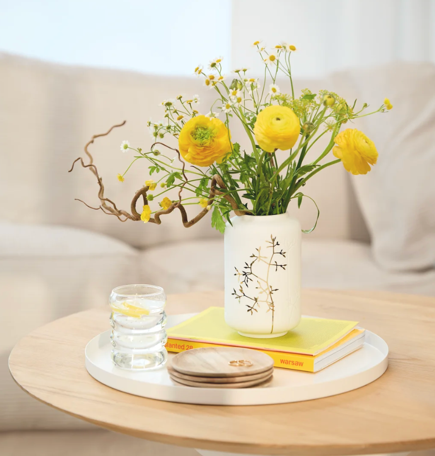 Vase en Porcelaine Feuillage Dorée 1L - Räder