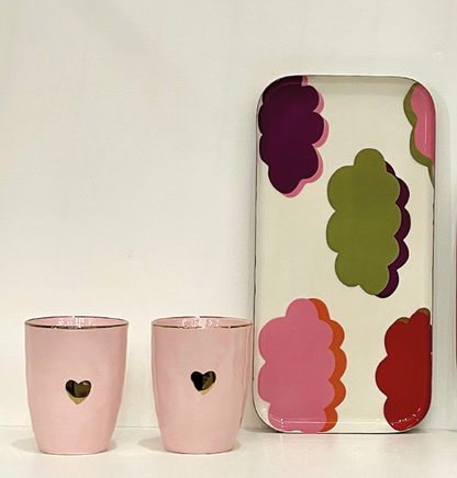 Set de 2 Tasses en Faïence Coeur Doré - Opjet