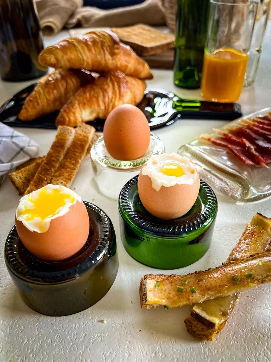 Set de 2 Coquetiers en Verre de Bouteilles Upcyclé - Plates & Culottées