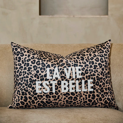 Coussin Léopards Napata Rectangulaire en Velours 40x60 - Podevache