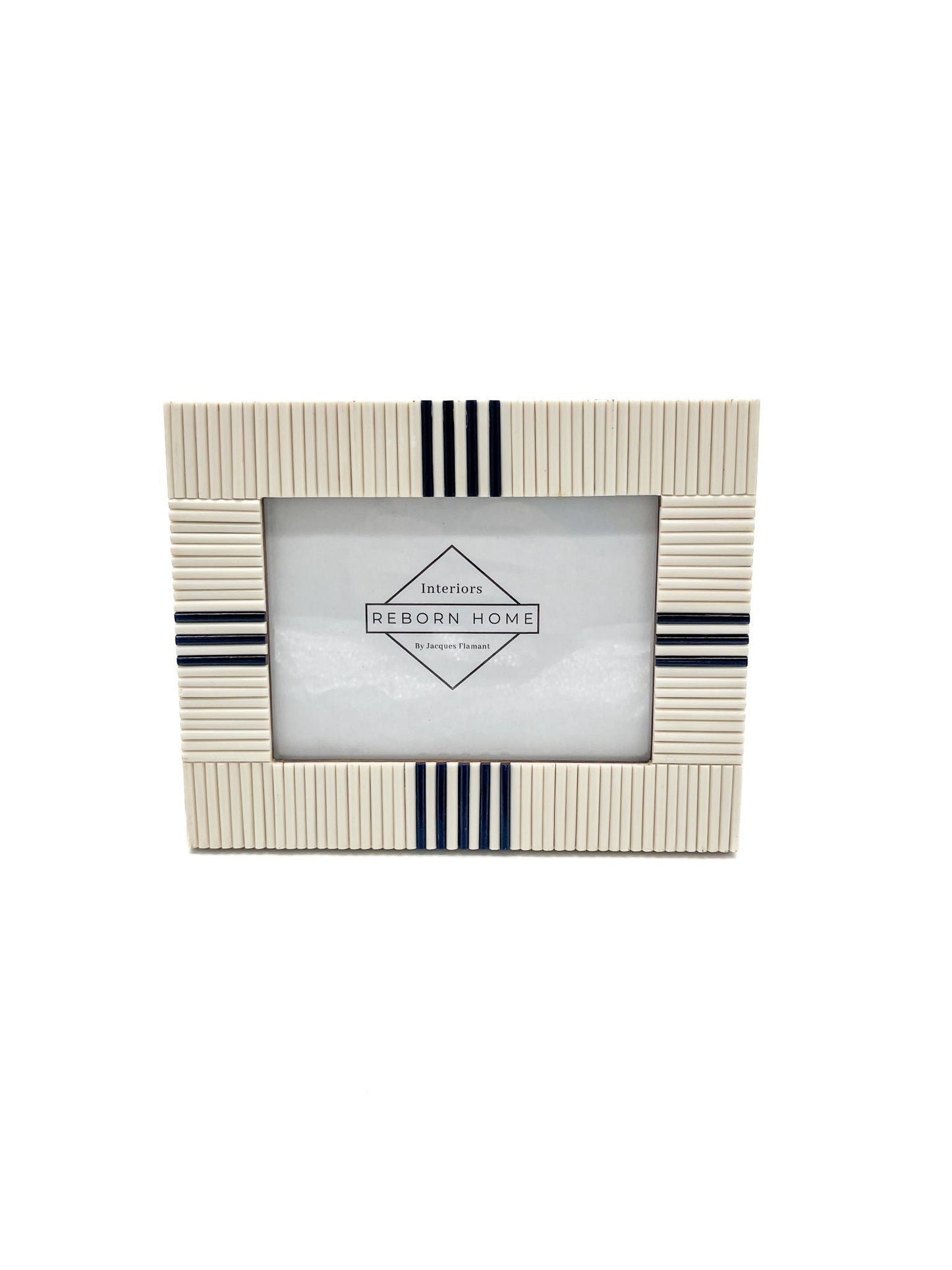 Cadre Photo Crème & Rayures Noires 17x23/13x18 cm - Jacques Flamant