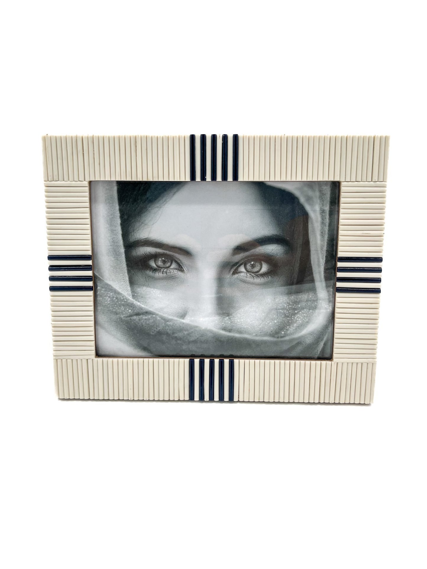 Cadre Photo Crème & Rayures Noires 17x23/13x18 cm - Jacques Flamant