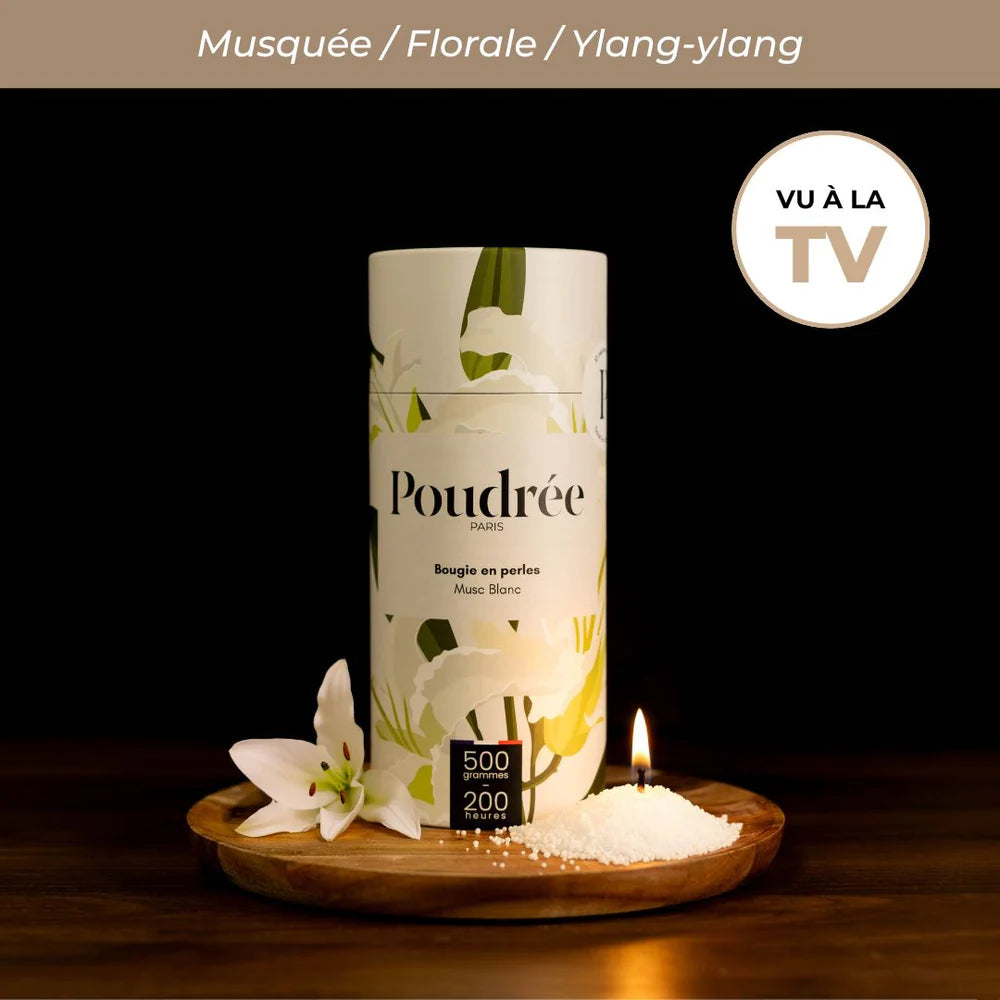Coffret Bougie Parfumée en Perle - Poudrée Paris