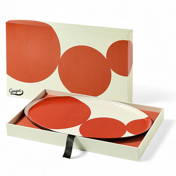 Plateau Ovale Astre en Métal Style Rétro 18X30cm - Gangzaï