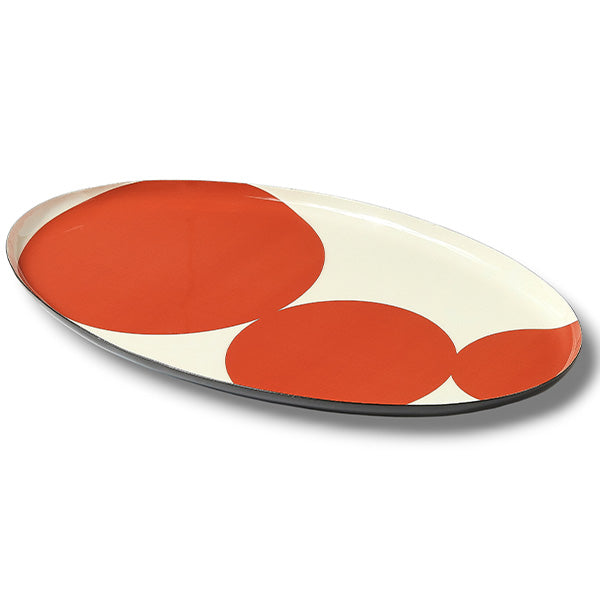 Plateau Ovale Astre en Métal Style Rétro 18X30cm - Gangzaï