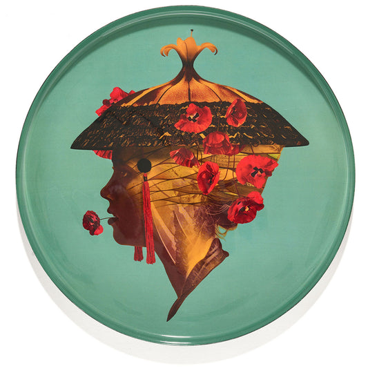 Plateau Rond Hana en Métal D.33 cm - GangzaÏ