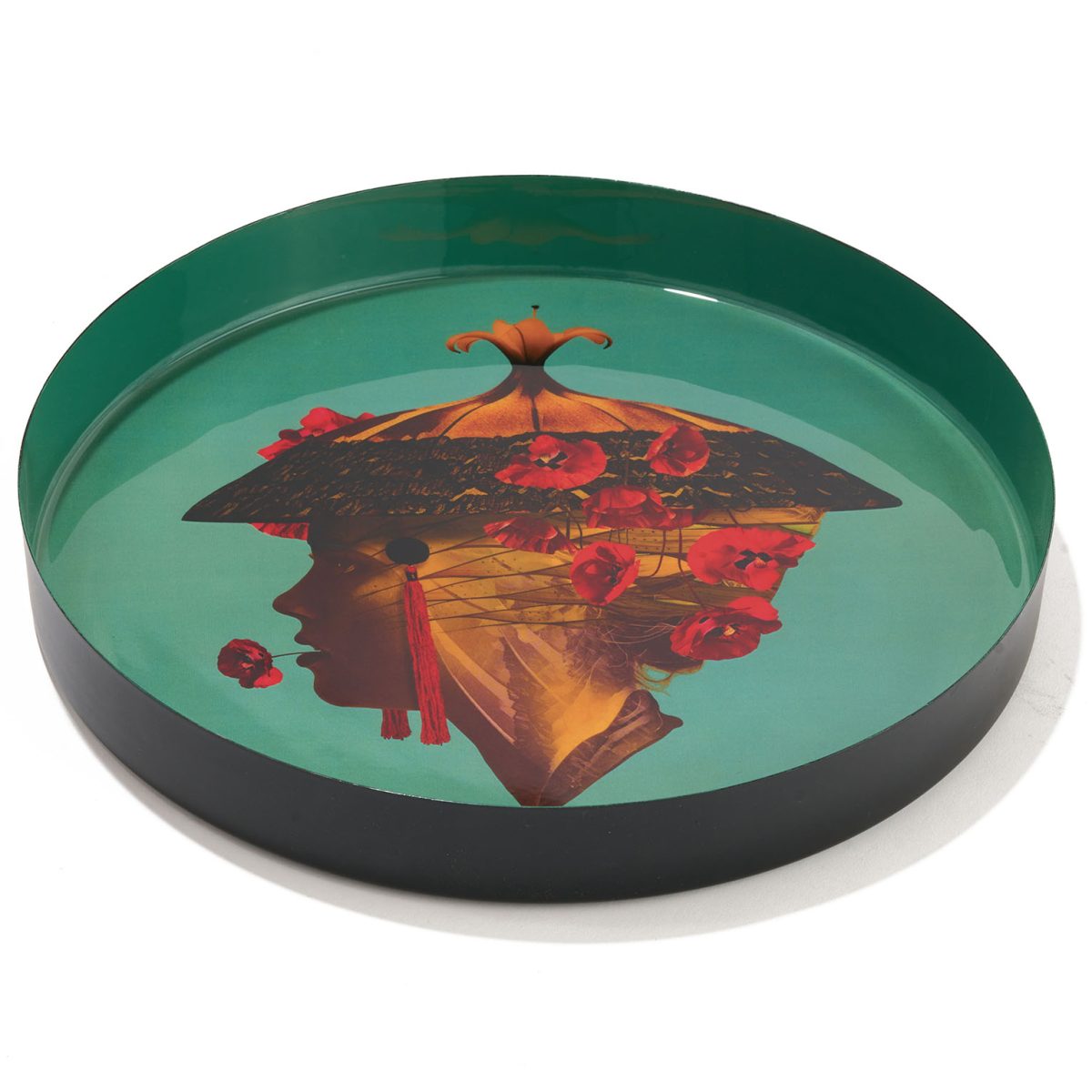 Plateau Rond Hana en Métal D.33 cm - GangzaÏ