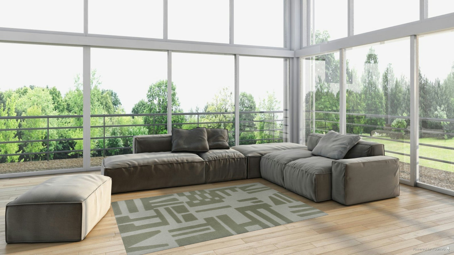 Tapis Vareze Sauge 100% Laine 160x230 cm - Idaho Éditions