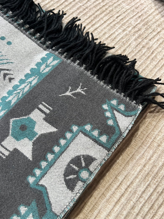 Jeté de Lit Plaid Motifs Aztèques Bleu - Angel des Montagnes