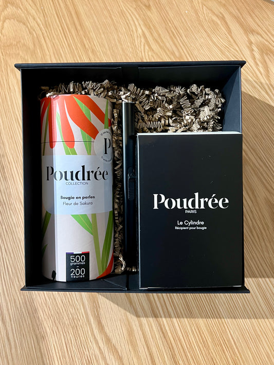 Coffret Bougie Parfumée en Perle - Poudrée Paris