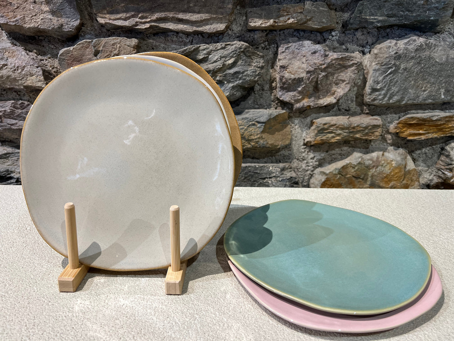 Set de 6 Assiettes à Desserts en Grès D.22 cm Organica - Gresnovo