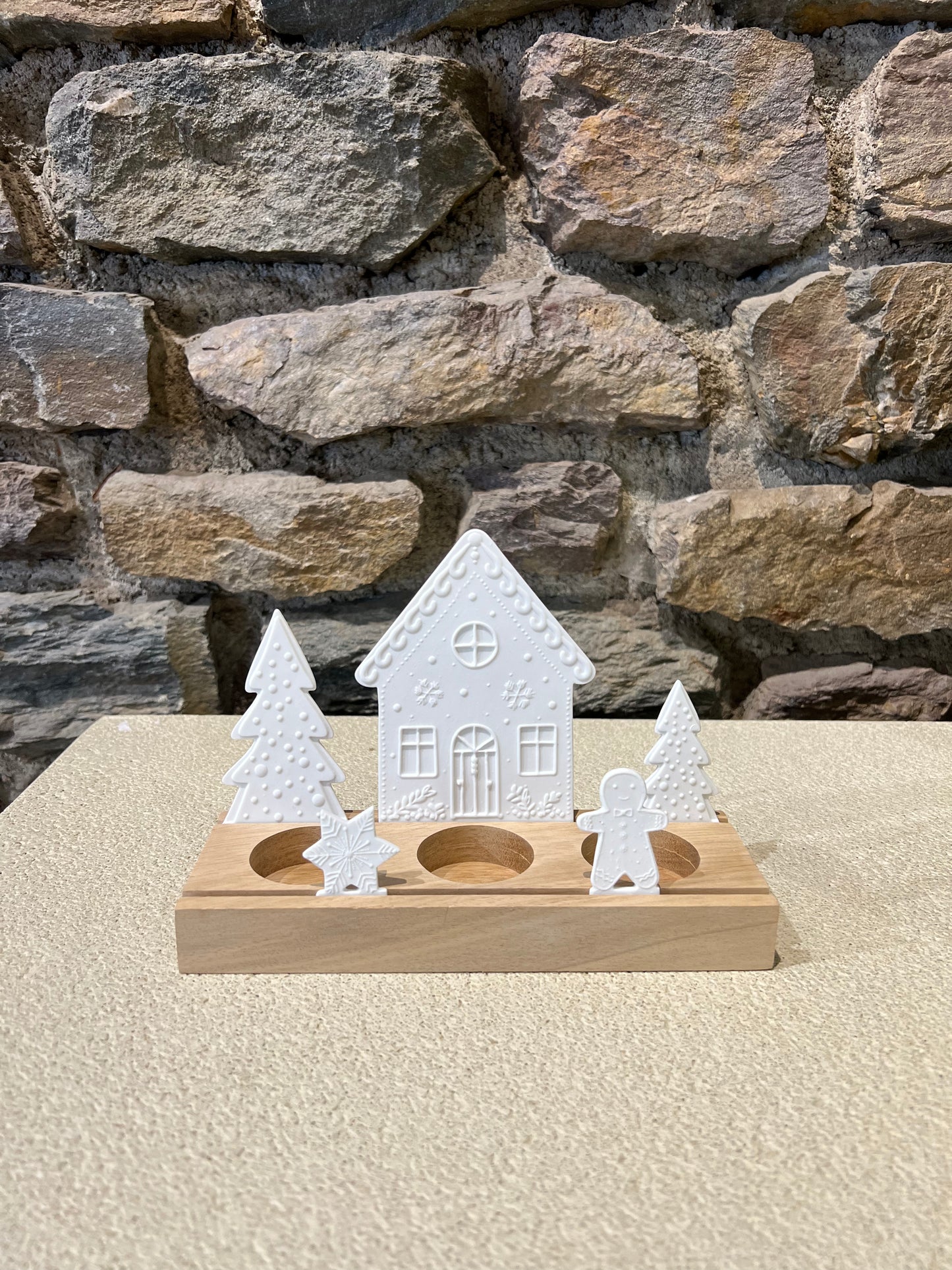 Bougeoir en Porcelaine & Bois Maison en Pain d'Épices - Räder