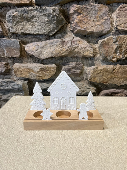 Bougeoir en Porcelaine & Bois Maison en Pain d'Épices - Räder