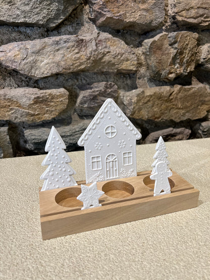 Bougeoir en Porcelaine & Bois Maison en Pain d'Épices - Räder