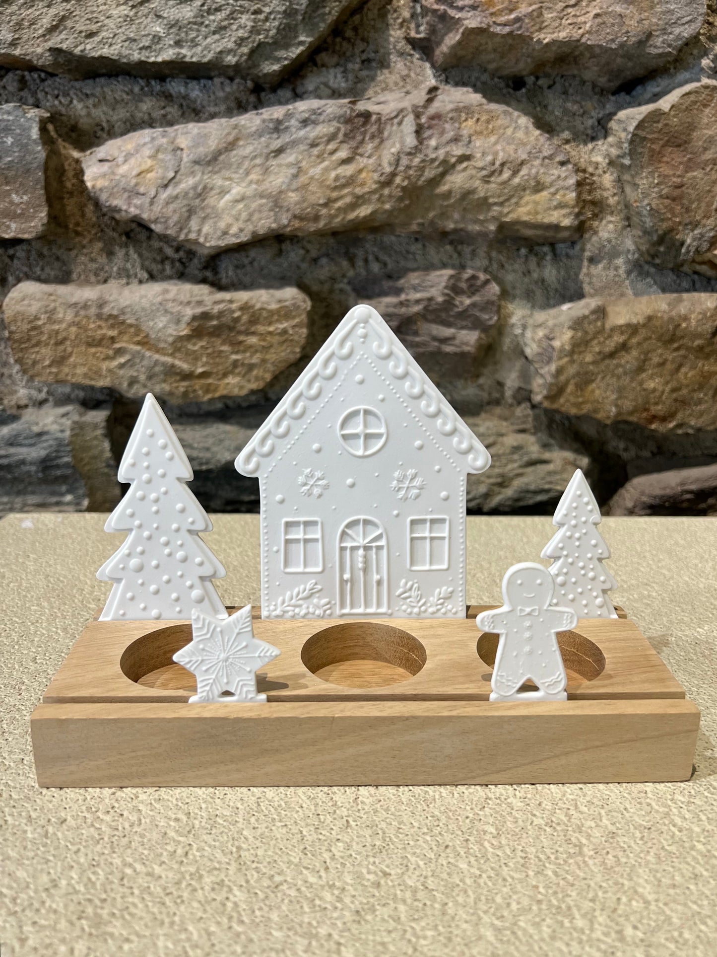 Bougeoir en Porcelaine & Bois Maison en Pain d'Épices - Räder