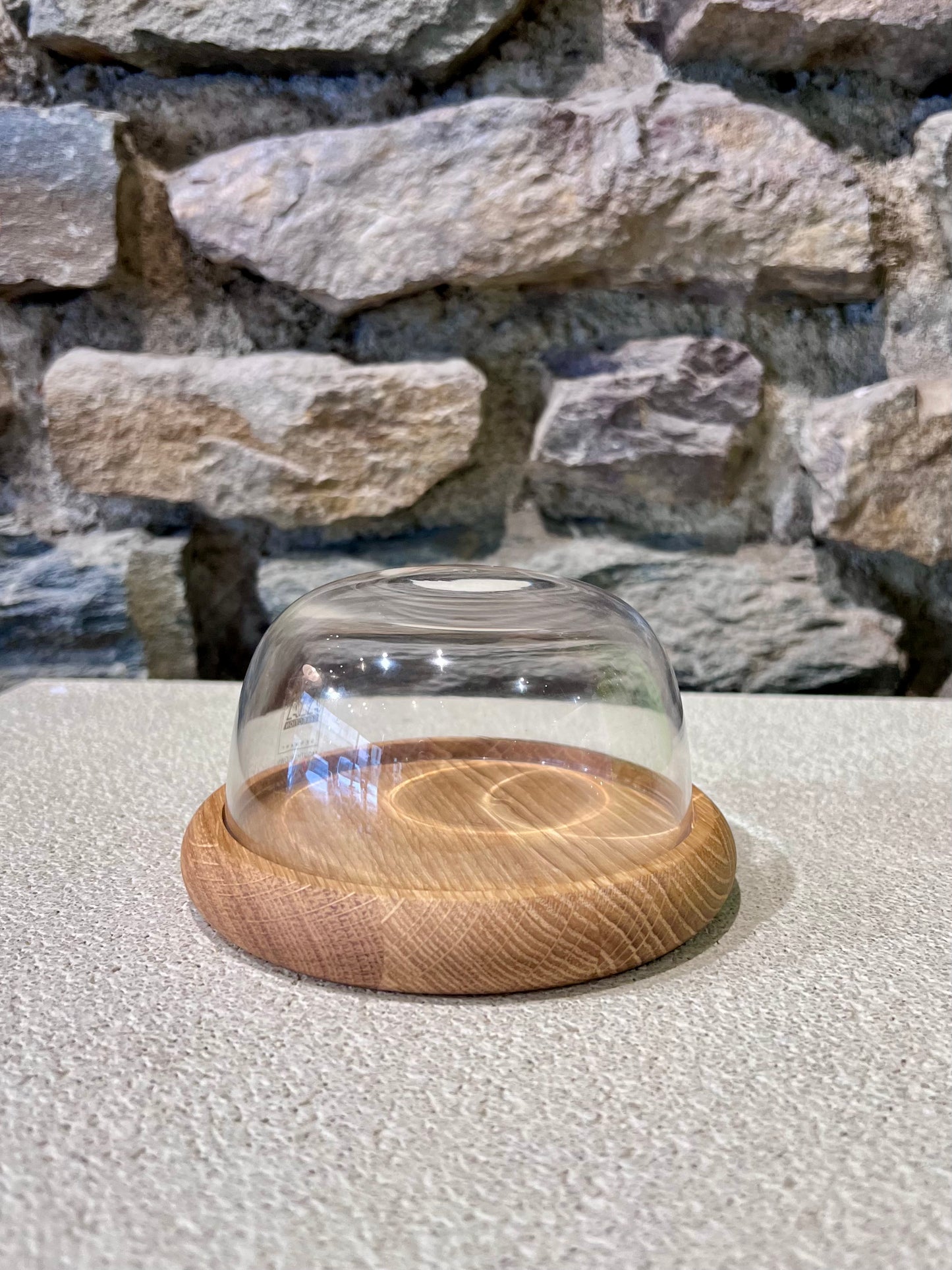 Assiette de Presentation en Bois & Cloche en Verre - Asa