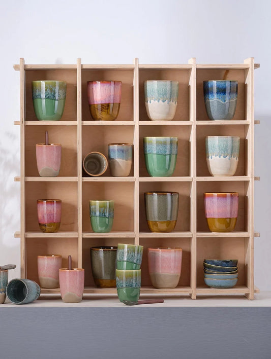 Set de 4 Tasses à Café en Grès Bi-Colore - Asa