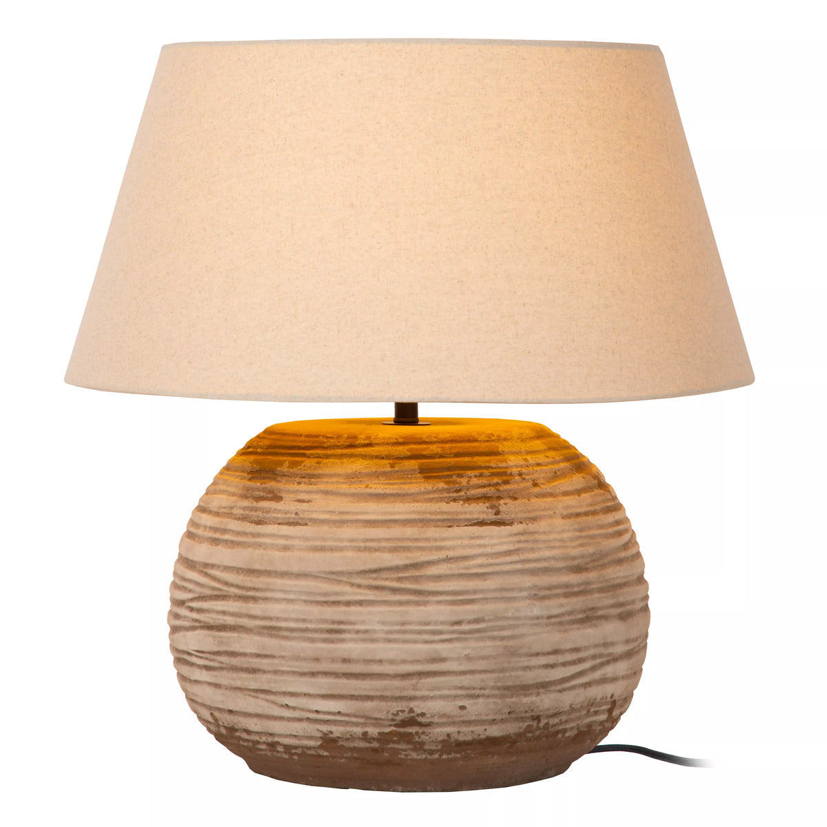 Lampe de Table Denise en Céramique Ovale Japandi -