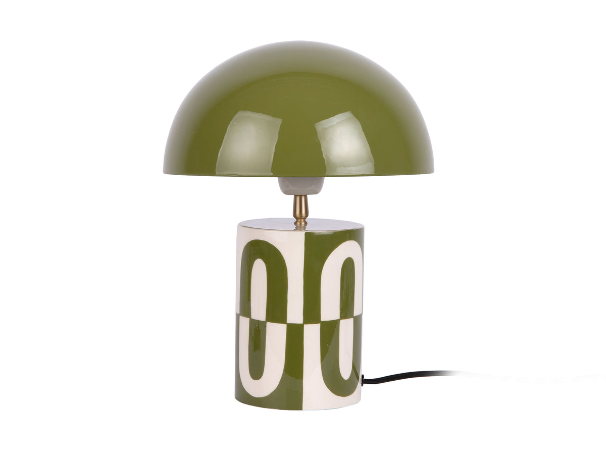 Lampe Dublin Style Seventies Verte & Beige en Métal H.35 x D.25 cm - Present Time