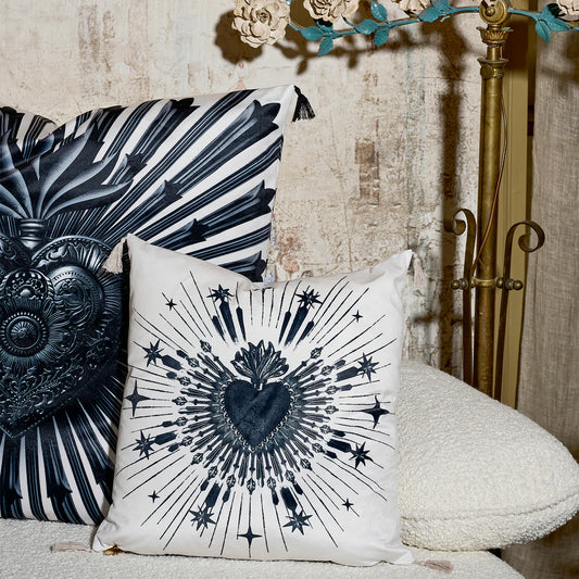 Coussin Ur en Velours Carré Pompons 45x45 - Podevache