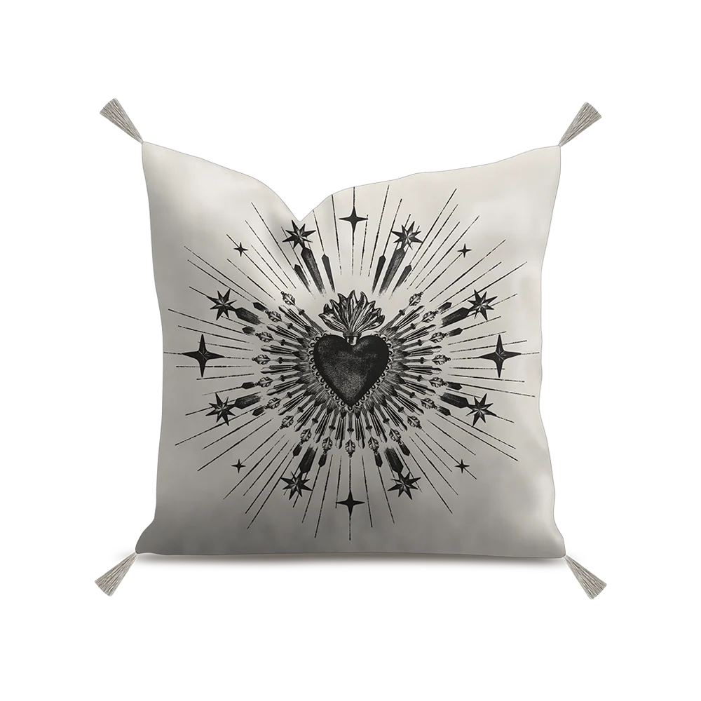 Coussin Ur en Velours Carré Pompons 45x45 - Podevache