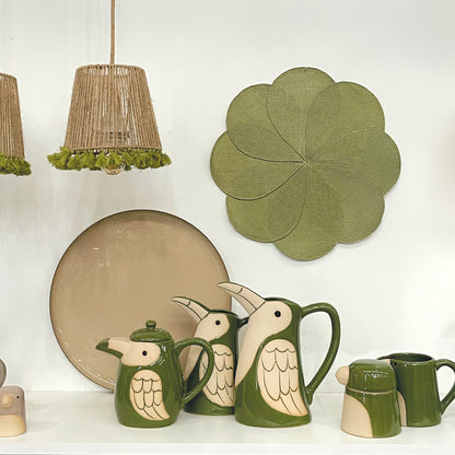 Pichet Oiseau en Grès Vert 1L - Opjet
