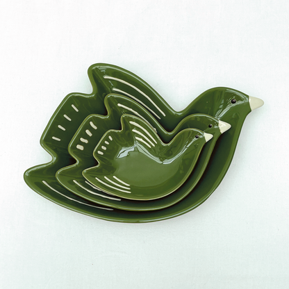 Plat de Présentation Oiseaux Cuicui en Porcelaine - Opjet