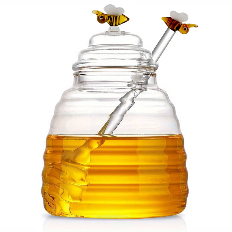 Pot à Miel en Verre Décoration Ruche d'Abeille 500ml - WD Lifestyle
