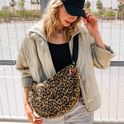 Sac Banane Bandoulière Moonbag Fausse Fourrure Léopard S - Reisenthel