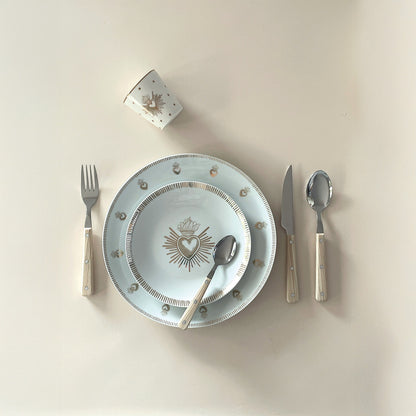 Set de 4 Assiettes à Dessert Ex-Voto Noires ou Dorées D.19 cm - Opjet