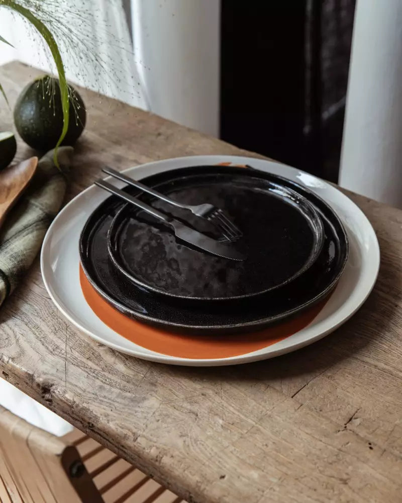 Set de 6 Assiettes à Dessert en Porcelaine Noire - Pomax