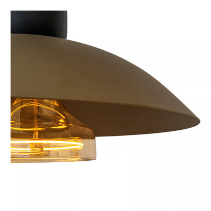 Suspension Grantham Noir & Café Moderne - Lucide avec ampoule