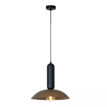 Suspension Grantham Noir & Café Moderne - Lucide avec ampoule