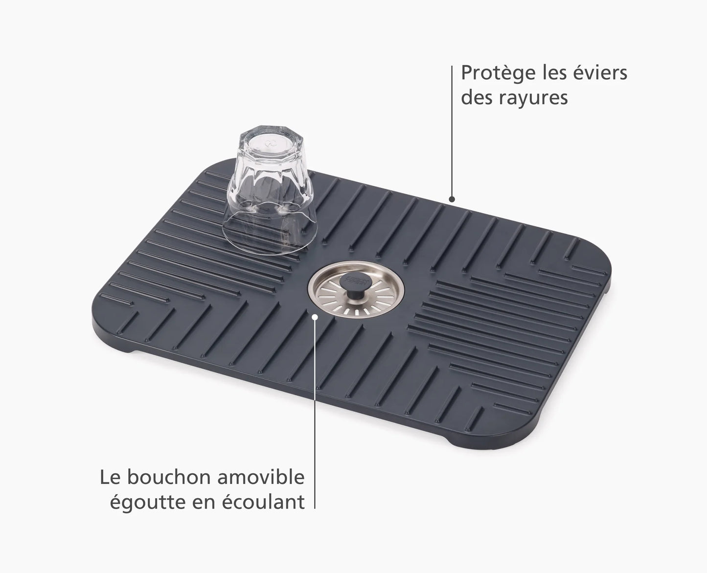 Tapis Protège-Évier Gris SinkShield™ 30x30 cm - Joseph Joseph