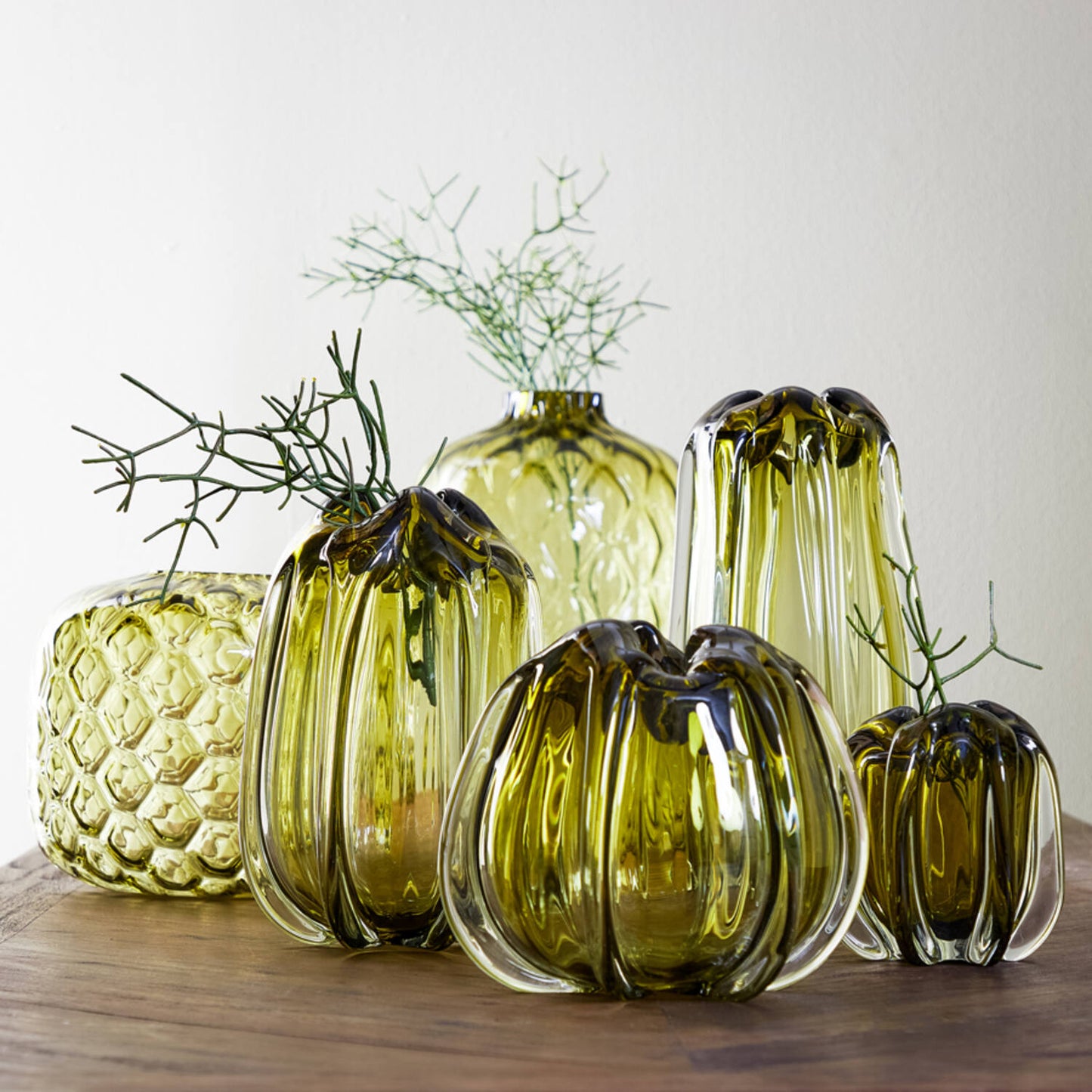 Vase en Verre Murela Vert Olive - Light & Living