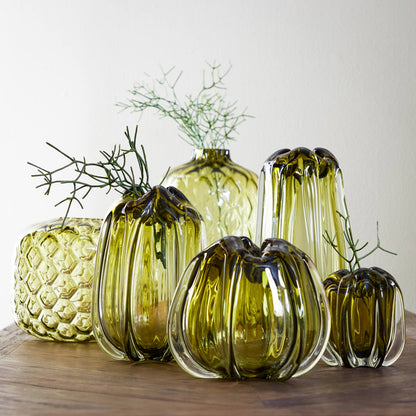 Vase en Verre Murela Vert Olive - Light & Living